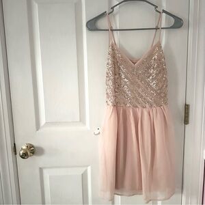 Hollister Blush Pink Sequin V-Neck Top